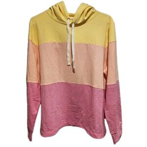 J. Crew Tricolor Hoodie Sunlight Peony Tulip Size XL NWT